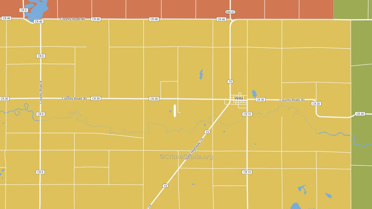 Vesta, MN Map of Murder Rates