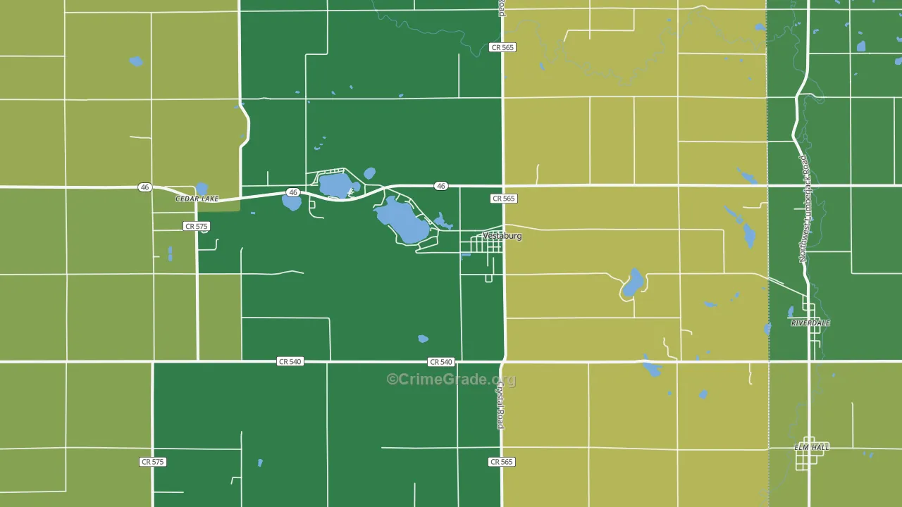 Vestaburg, MI Map of Murder Rates