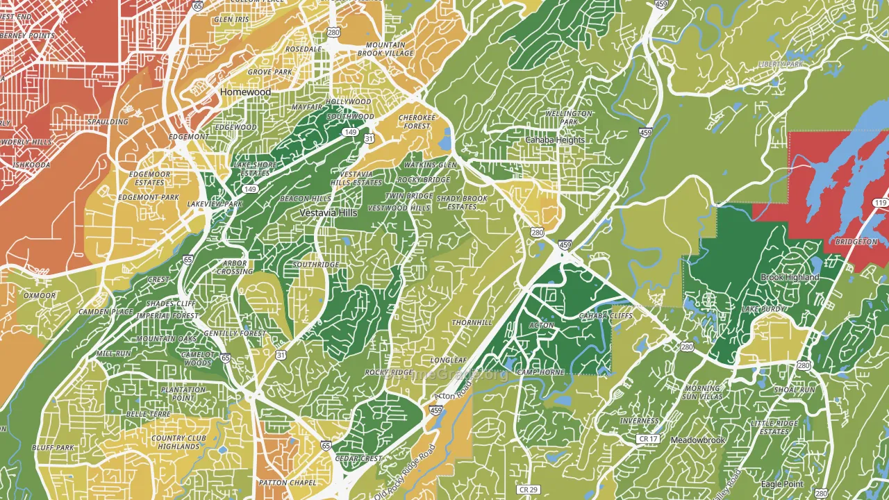 Vestavia Hills, AL Map of Murder Rates