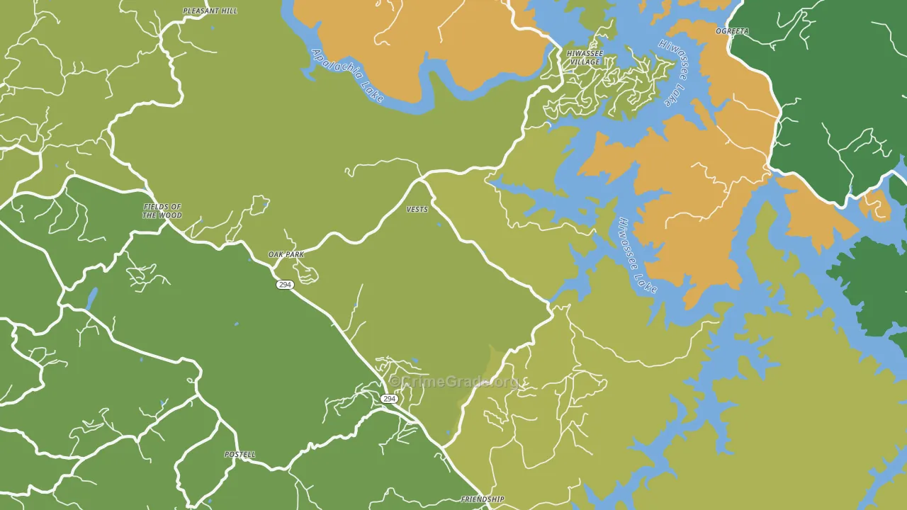 Vests, NC Map of Murder Rates