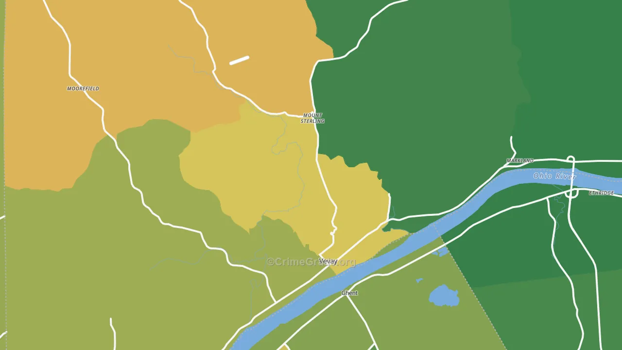 Vevay, IN Map of Murder Rates