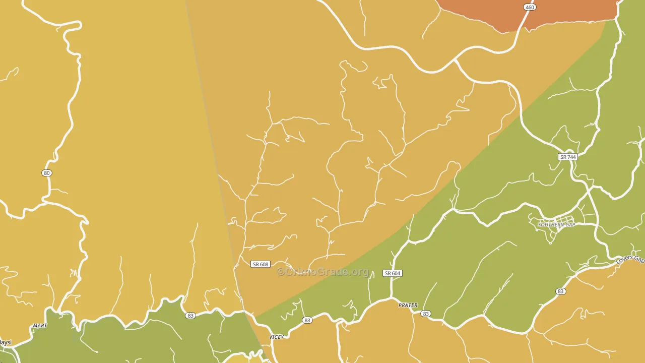 Vicey, VA Map of Murder Rates