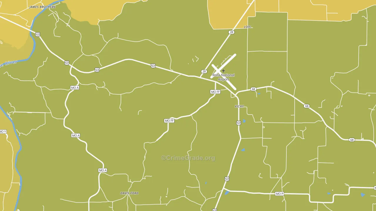 Vichy, MO Map of Murder Rates
