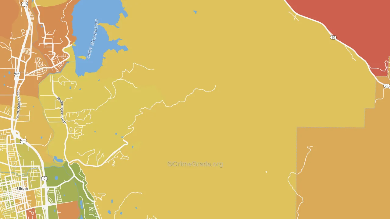 Vichy Springs, CA Map of Murder Rates