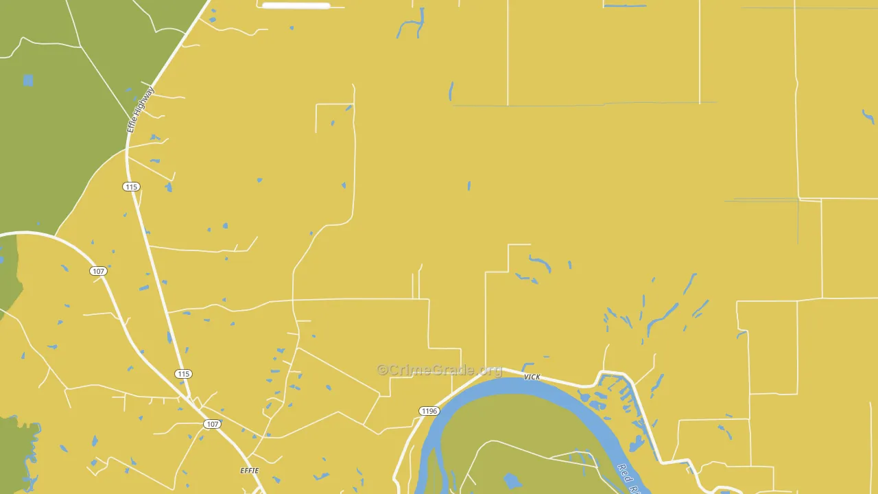 Vick, LA Map of Murder Rates