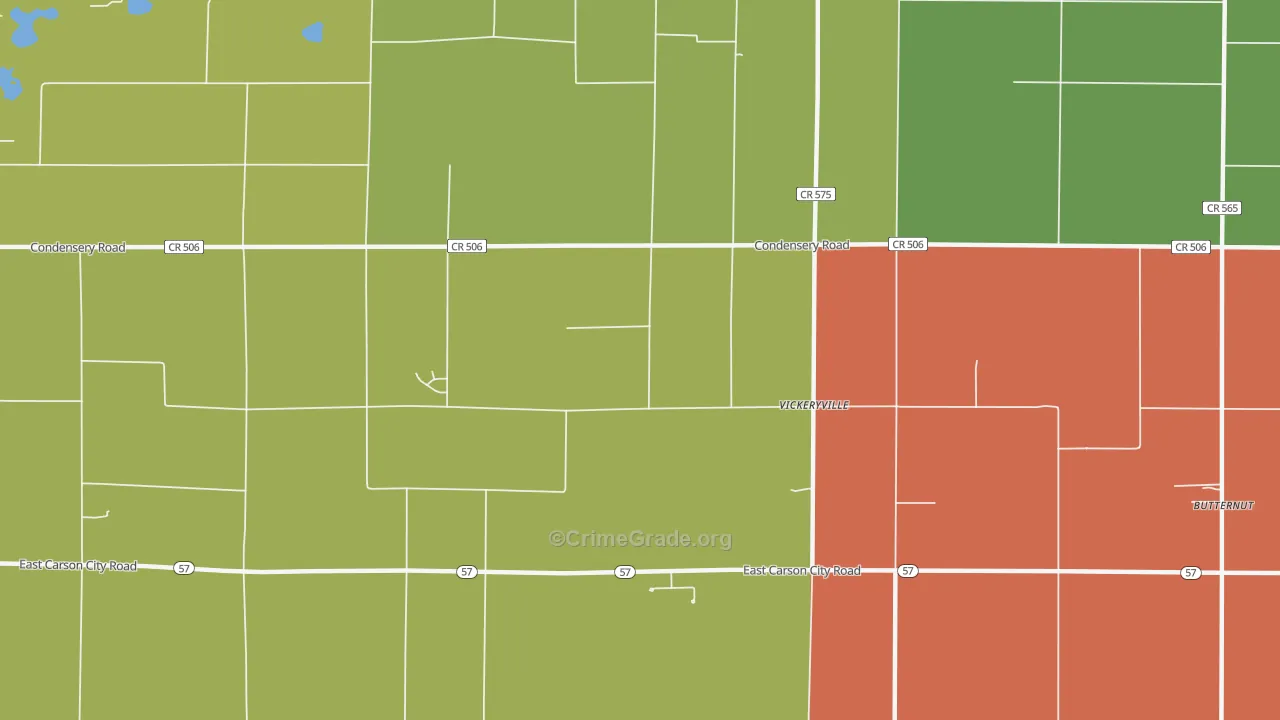 Vickeryville, MI Map of Murder Rates