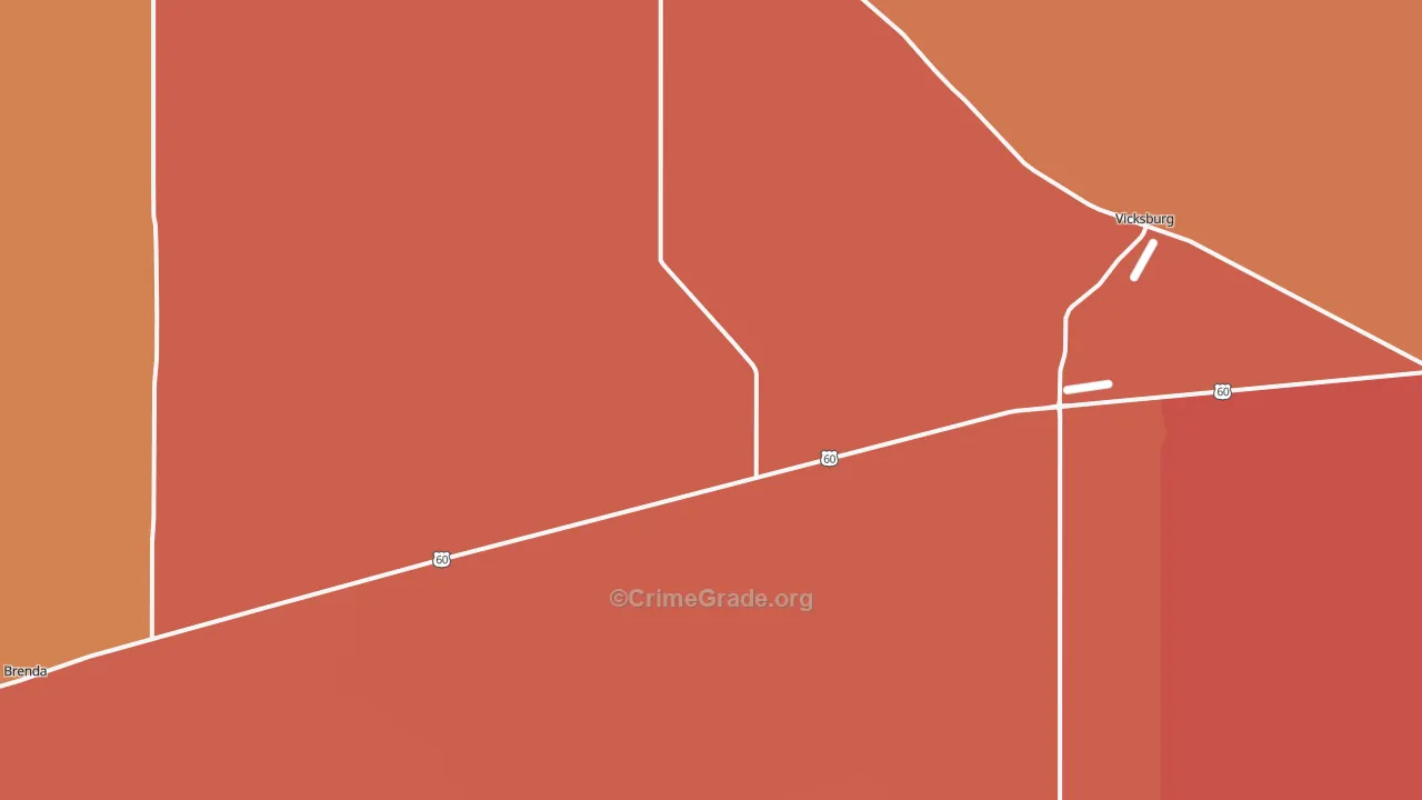 Vicksburg, AZ Map of Murder Rates
