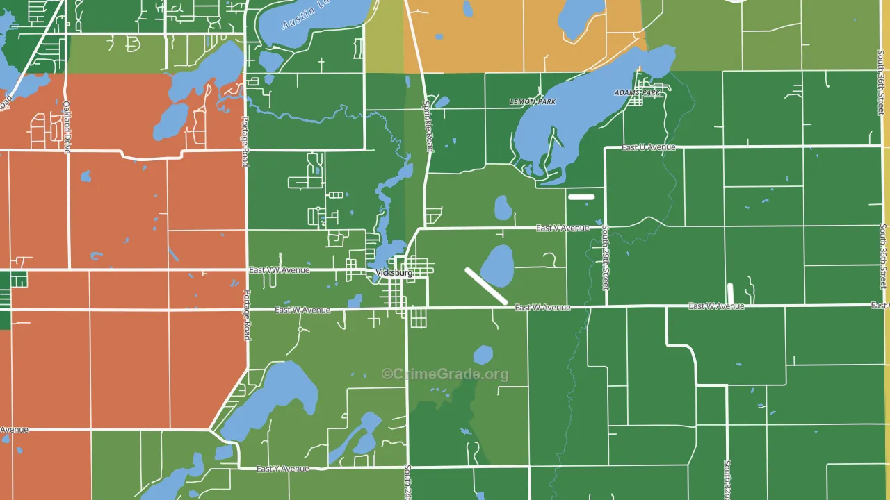 Vicksburg, MI Map of Murder Rates