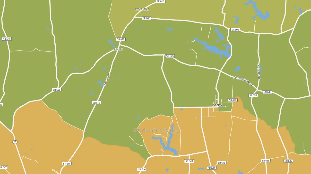Vicksville, VA Map of Murder Rates