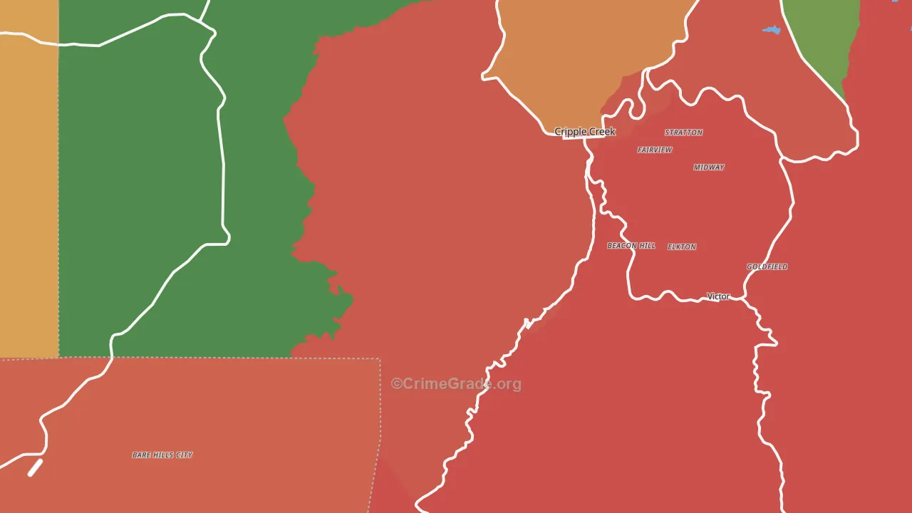 Victor, CO Map of Murder Rates