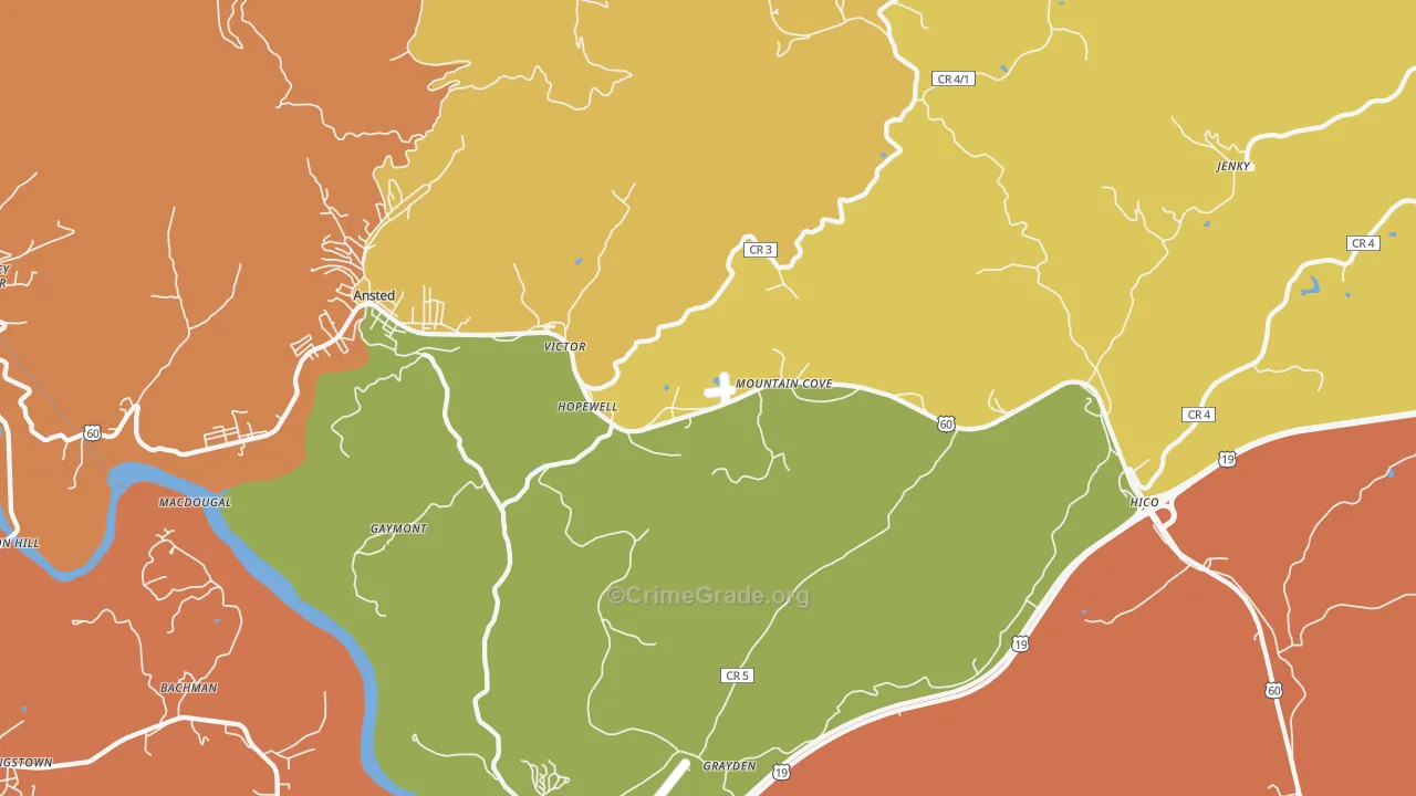 Victor, WV Map of Murder Rates