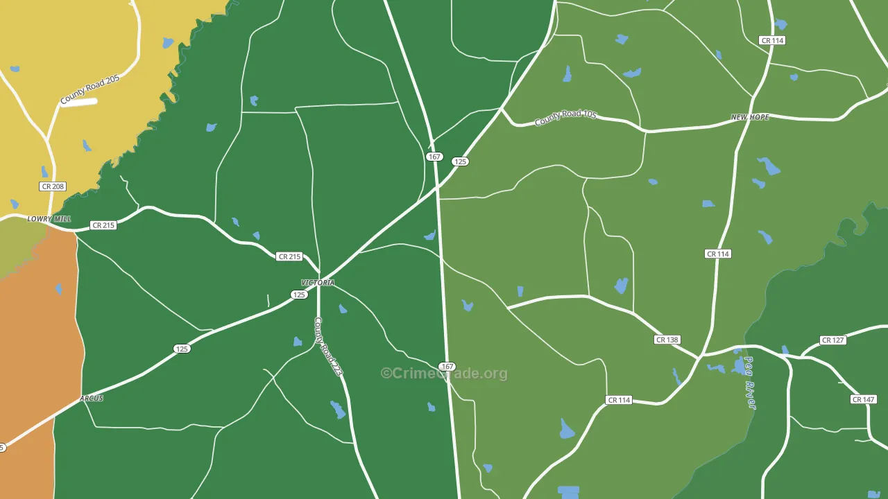 Victoria, AL Map of Murder Rates