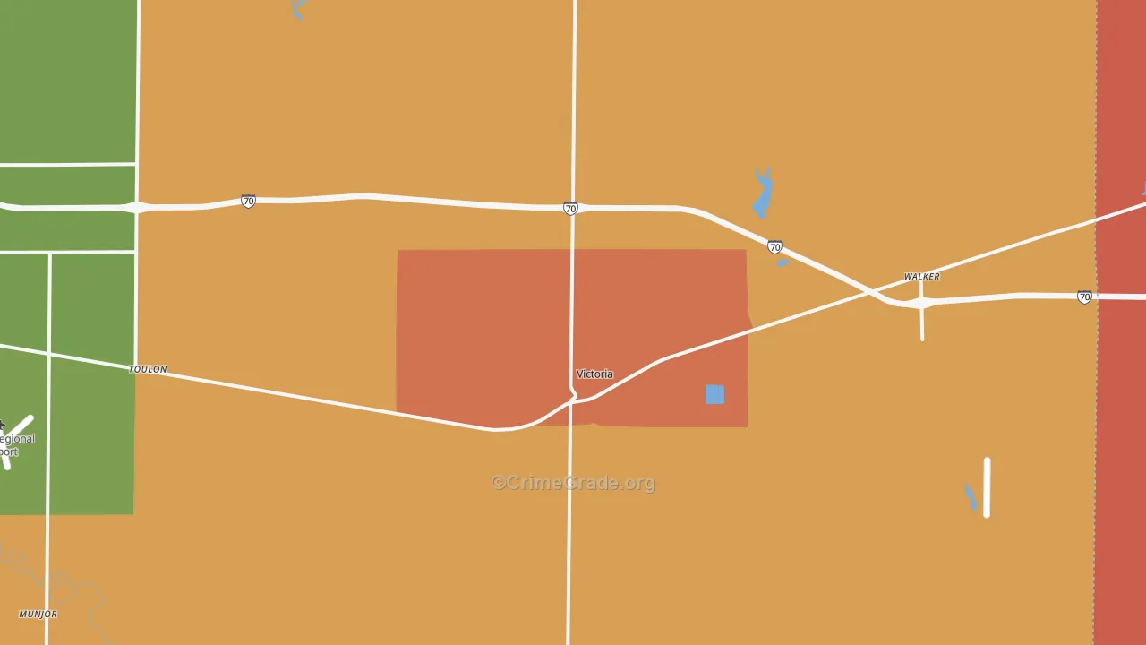 Victoria, KS Map of Murder Rates