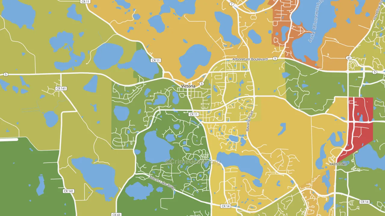 Victoria, MN Map of Murder Rates