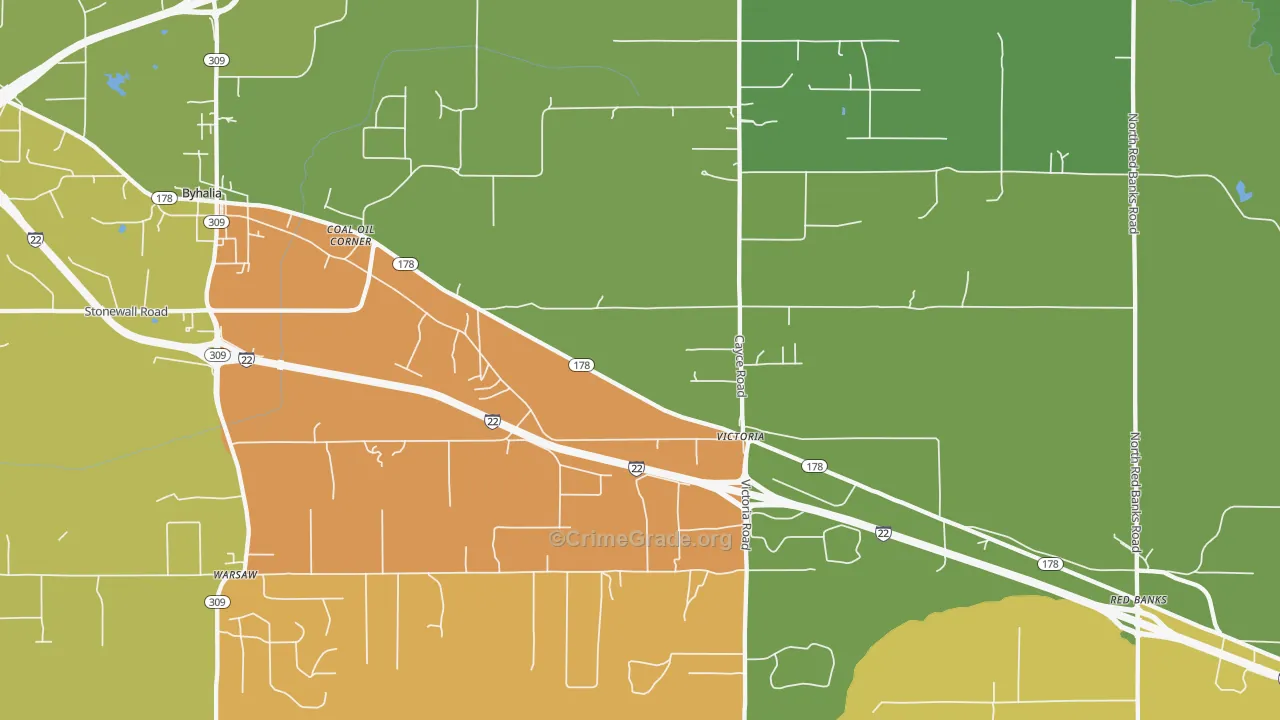 Victoria, MS Map of Murder Rates