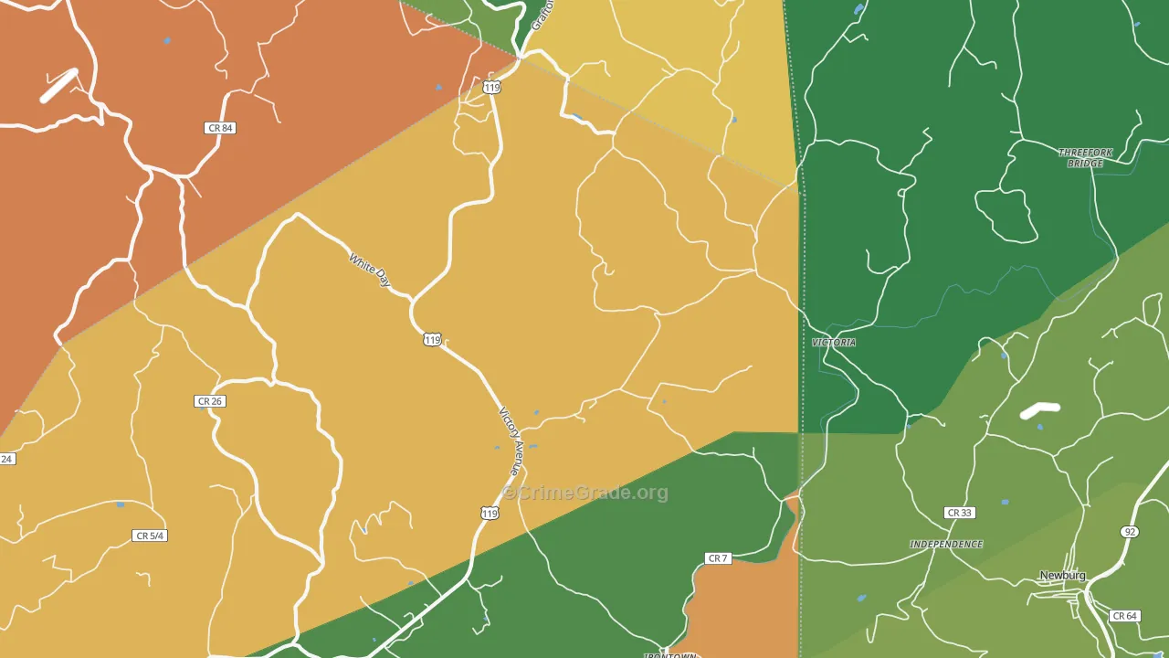 Victoria, WV Map of Murder Rates