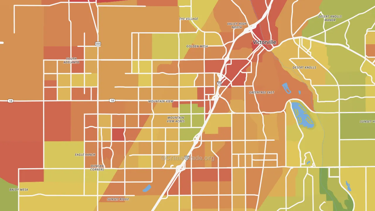 Victorville, CA Map of Murder Rates