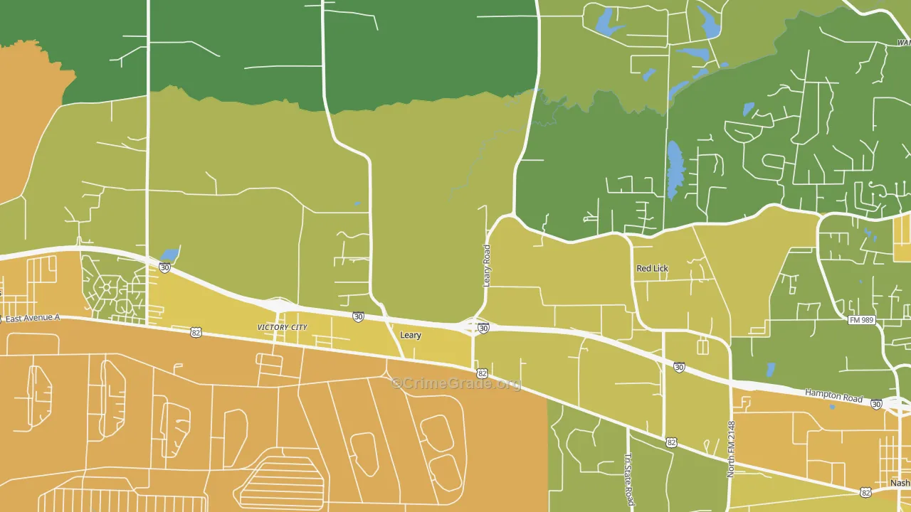 Victory City, TX Map of Murder Rates