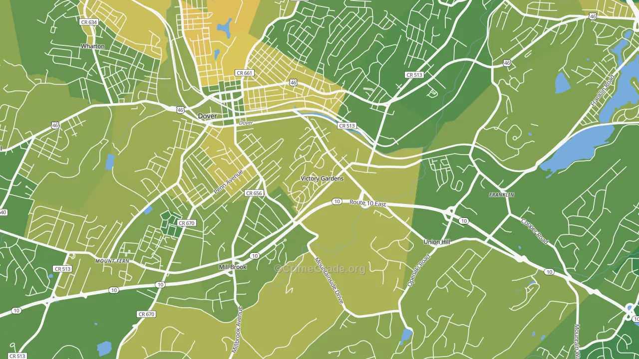 Victory Gardens, NJ Map of Murder Rates