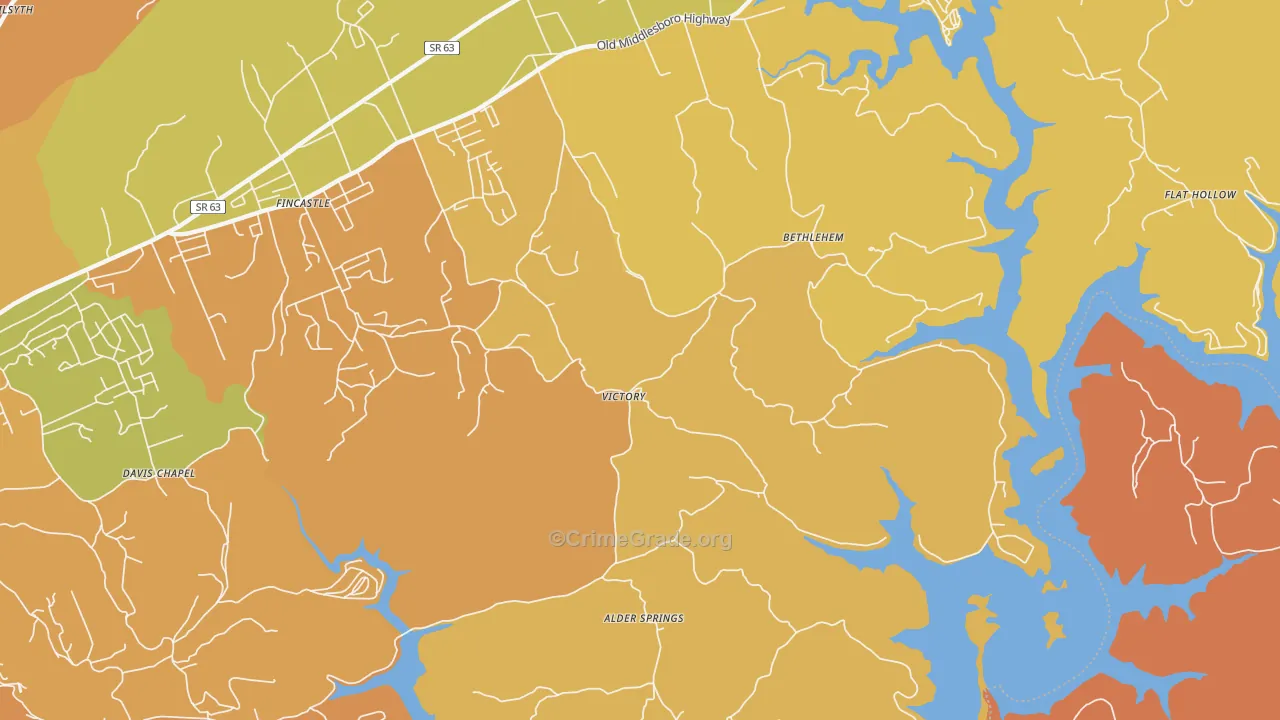 Victory, TN Map of Murder Rates