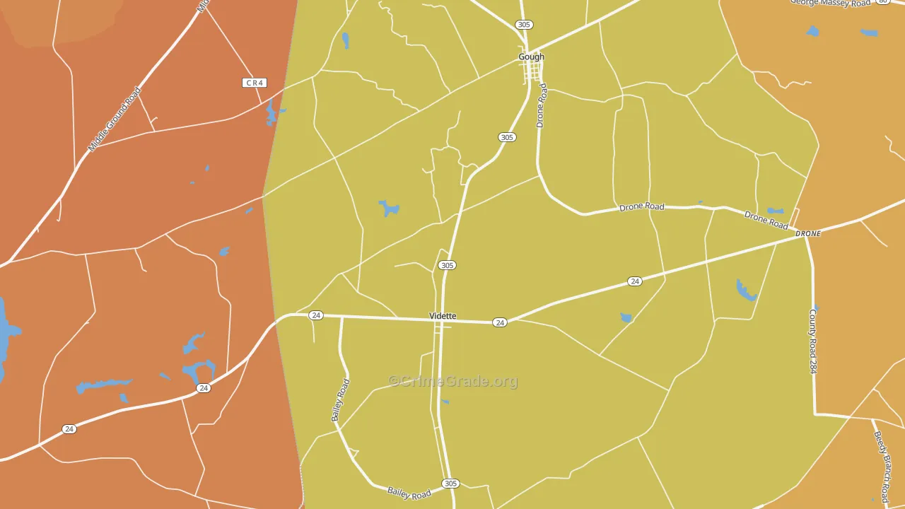 Vidette, GA Map of Murder Rates
