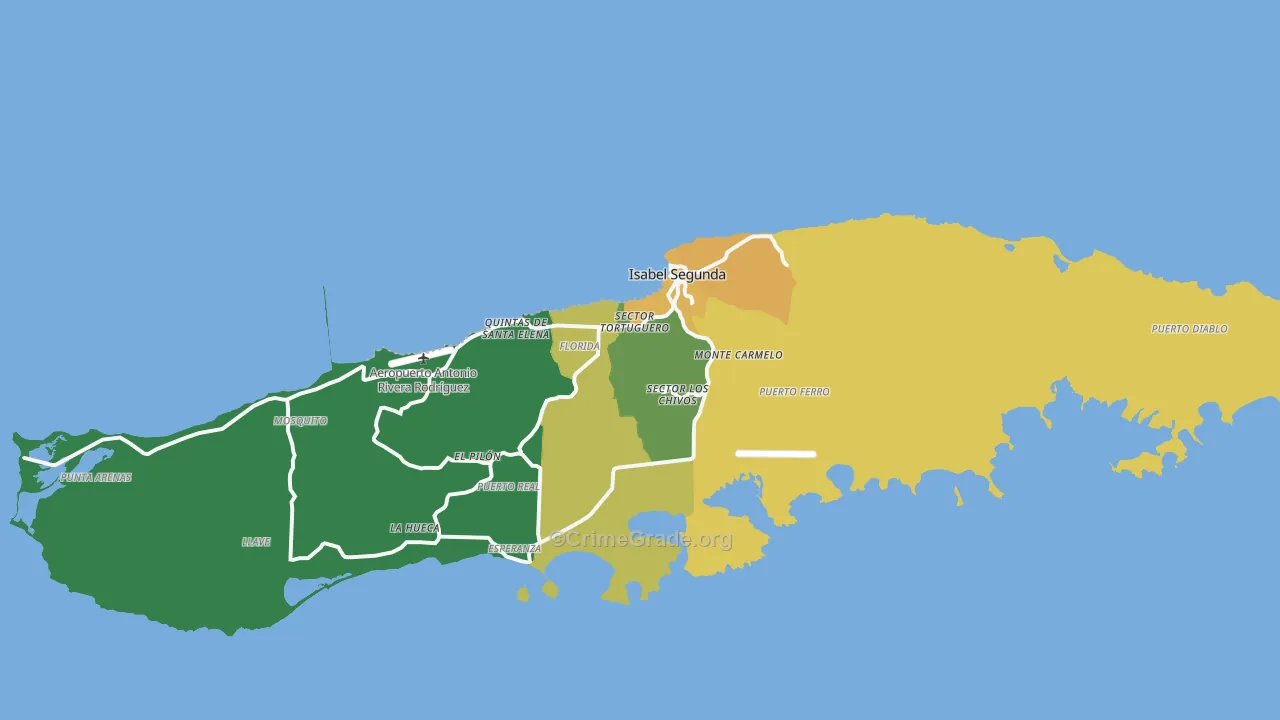 Vieques Municipio, PR Map of Murder Rates