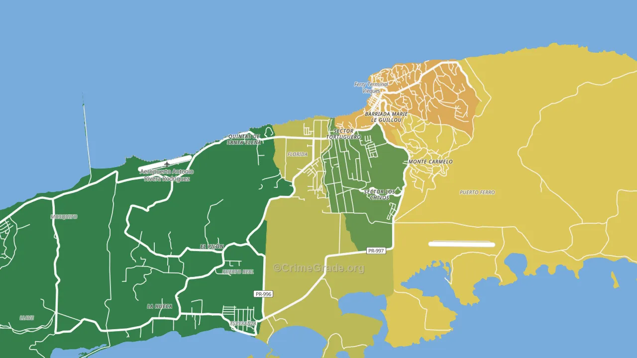 Vieques, PR Map of Murder Rates