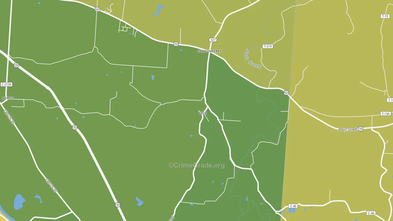 Vigo, OH Map of Murder Rates