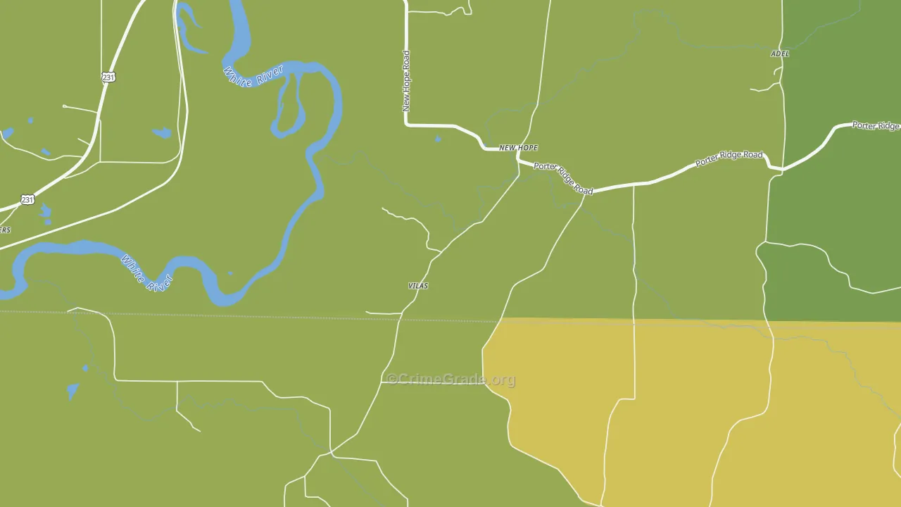 Vilas, IN Map of Murder Rates