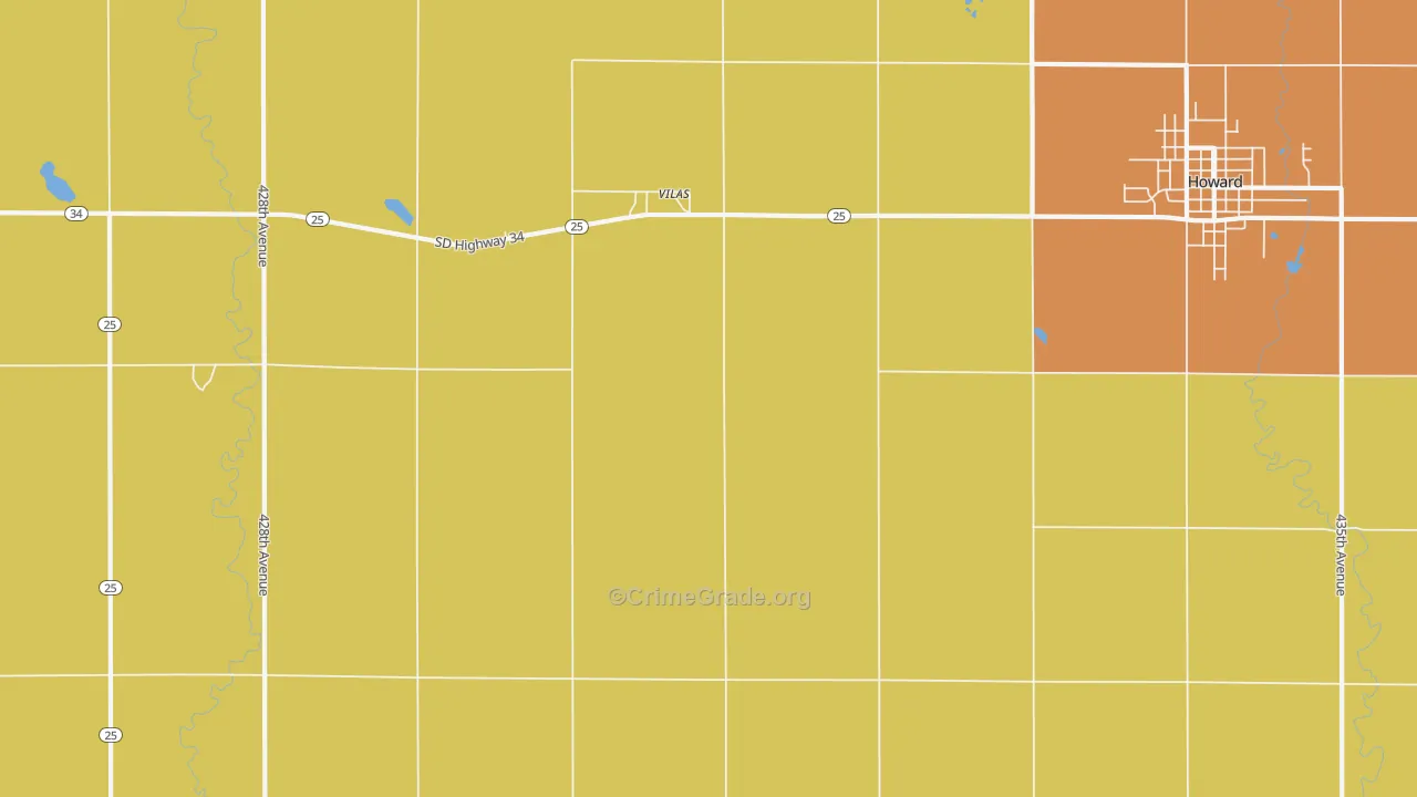 Vilas, SD Map of Murder Rates