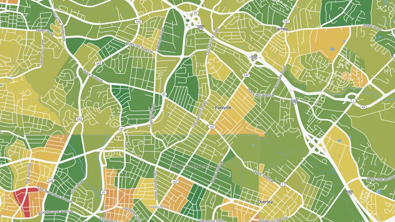 Villa Cresta, Parkville, MD Map of Murder Rates