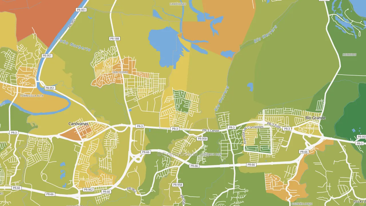 Villa de Loiza, Rio Grande, PR Map of Murder Rates