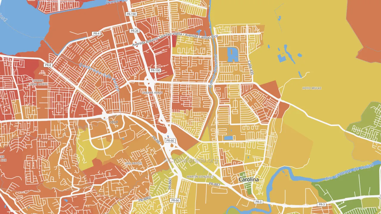 Villa Fontana, Carolina, PR Map of Murder Rates
