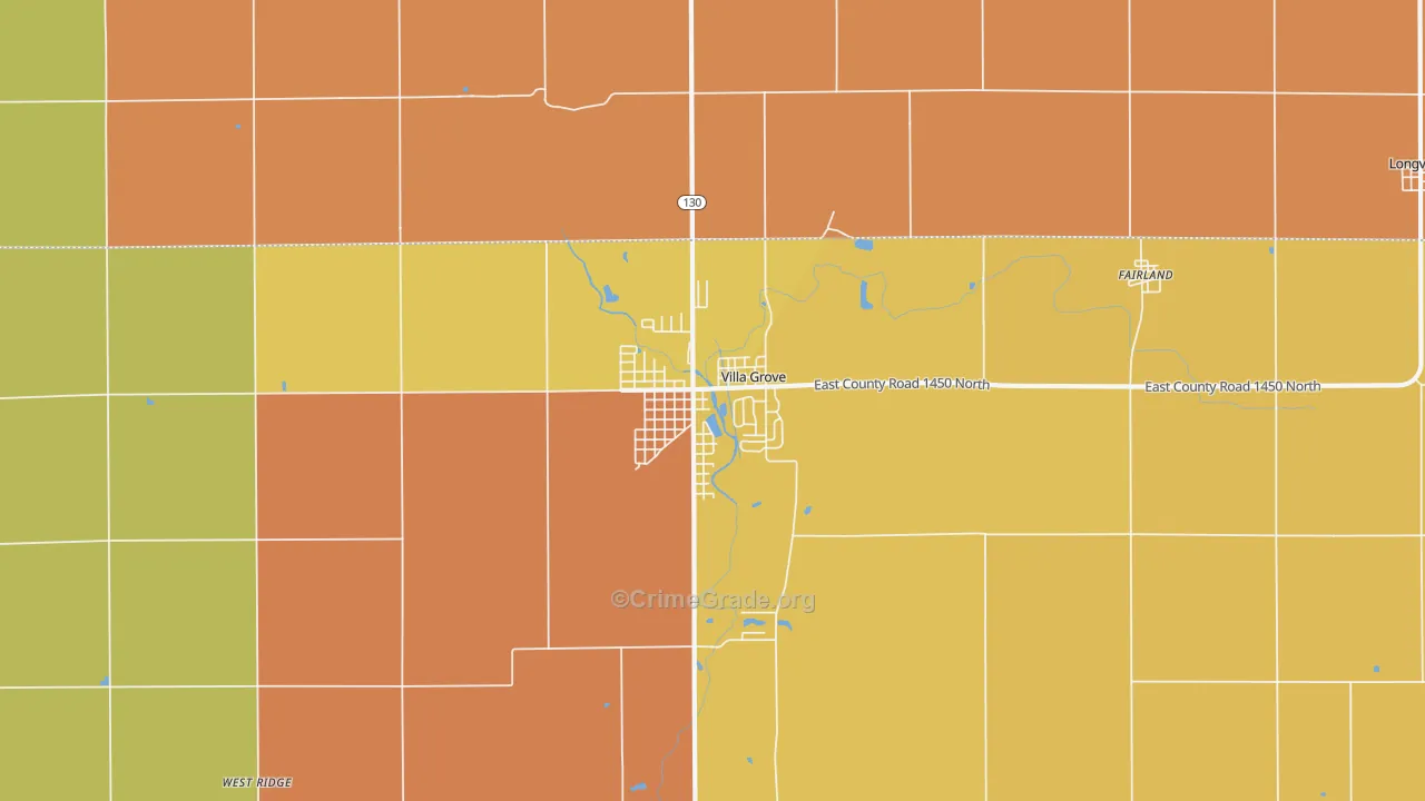 Villa Grove, IL Map of Murder Rates