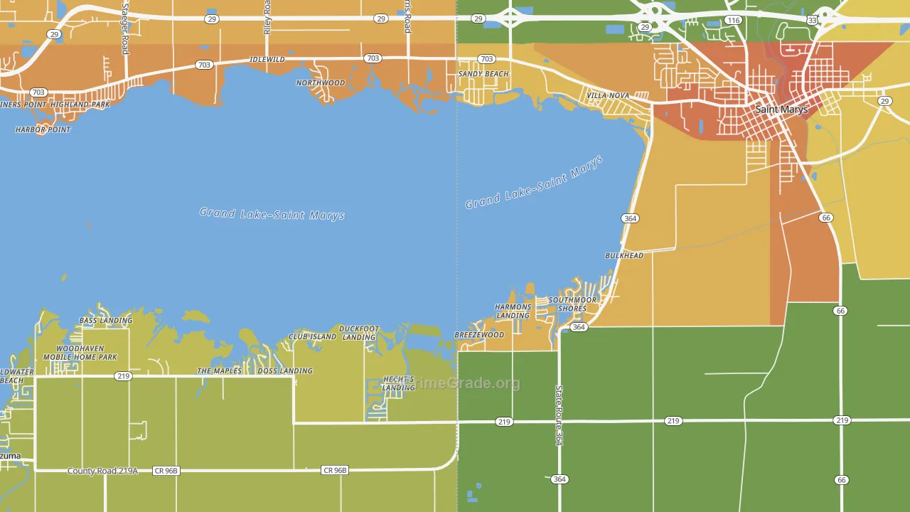 Villa Nova, OH Map of Murder Rates