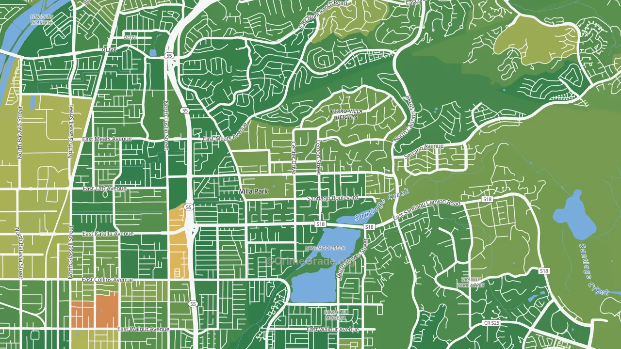 Villa Park, CA Map of Murder Rates