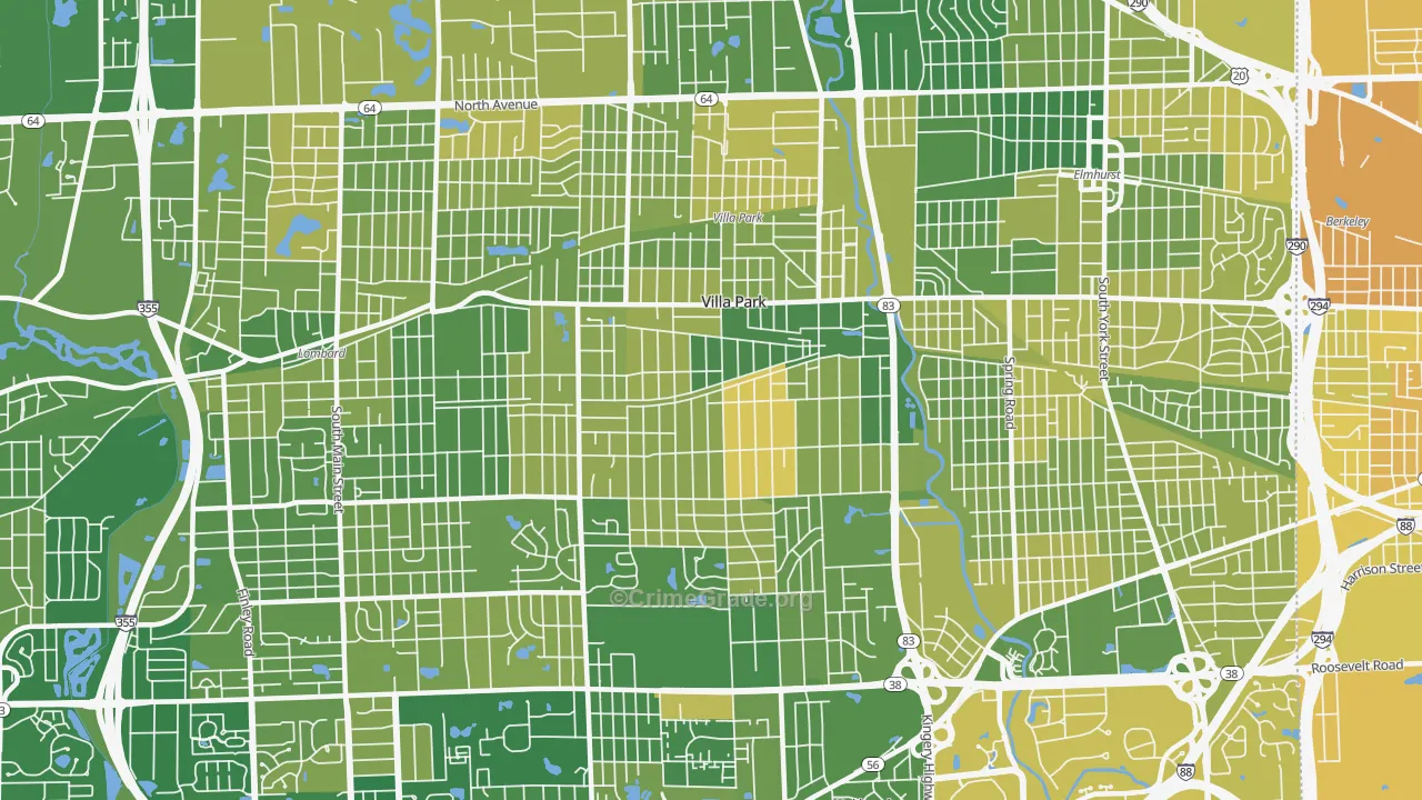 Villa Park, IL Map of Murder Rates