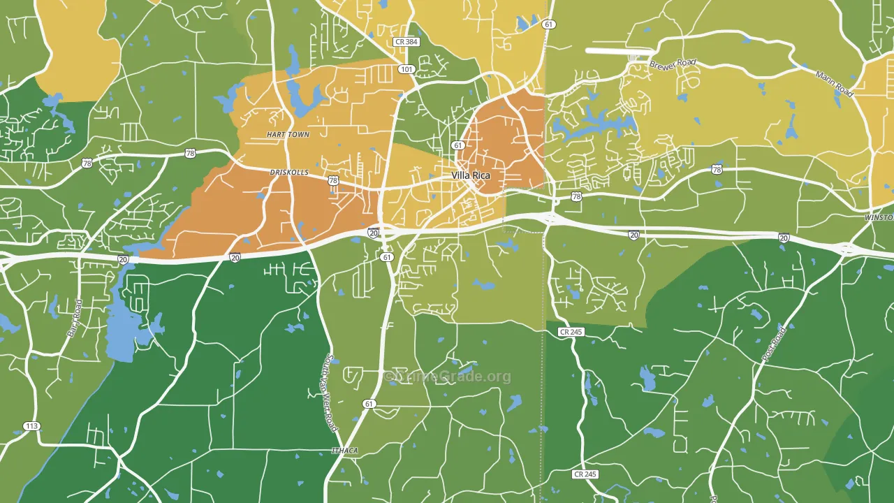 Villa Rica, GA Map of Murder Rates