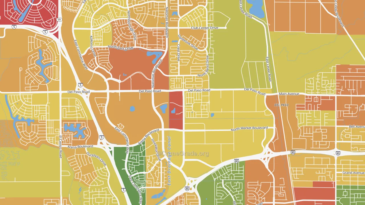 Village 5, Sacramento, CA Map of Murder Rates