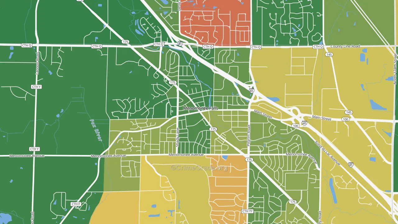 Village Centre, Menomonee Falls, WI Map of Murder Rates