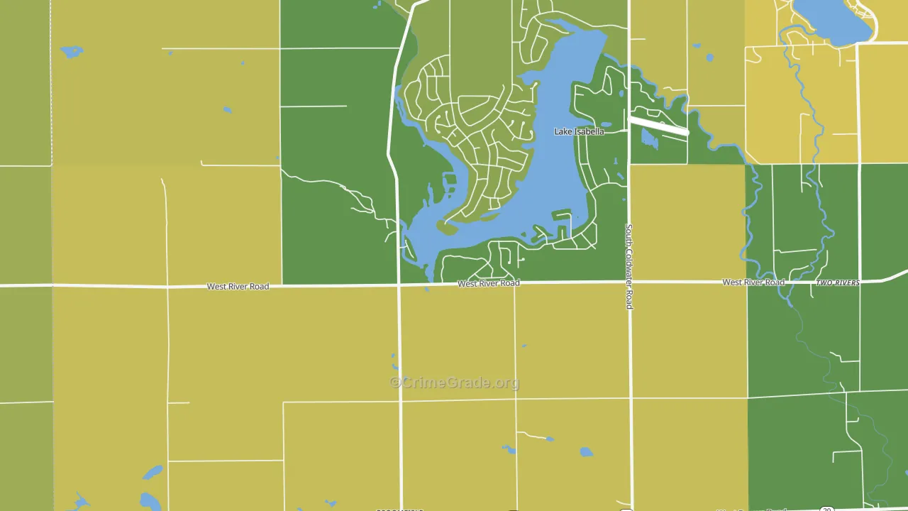 Village of Lake Isabella, MI Map of Murder Rates
