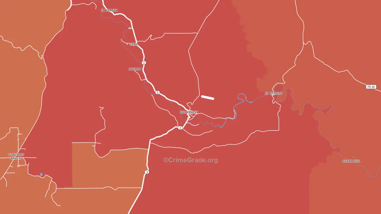 Villanueva, NM Map of Murder Rates