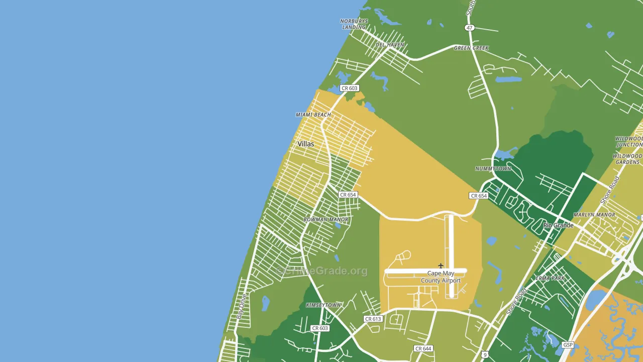 Villas, NJ Map of Murder Rates