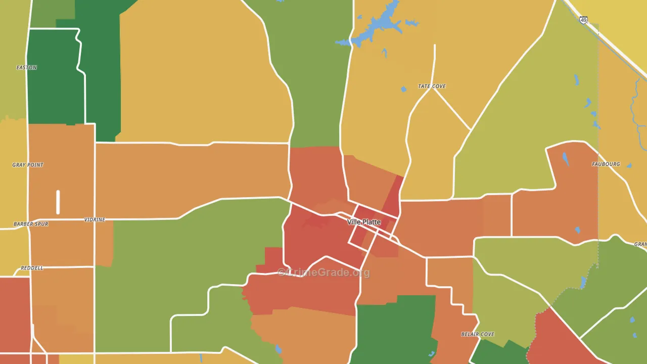 Ville Platte, LA Map of Murder Rates
