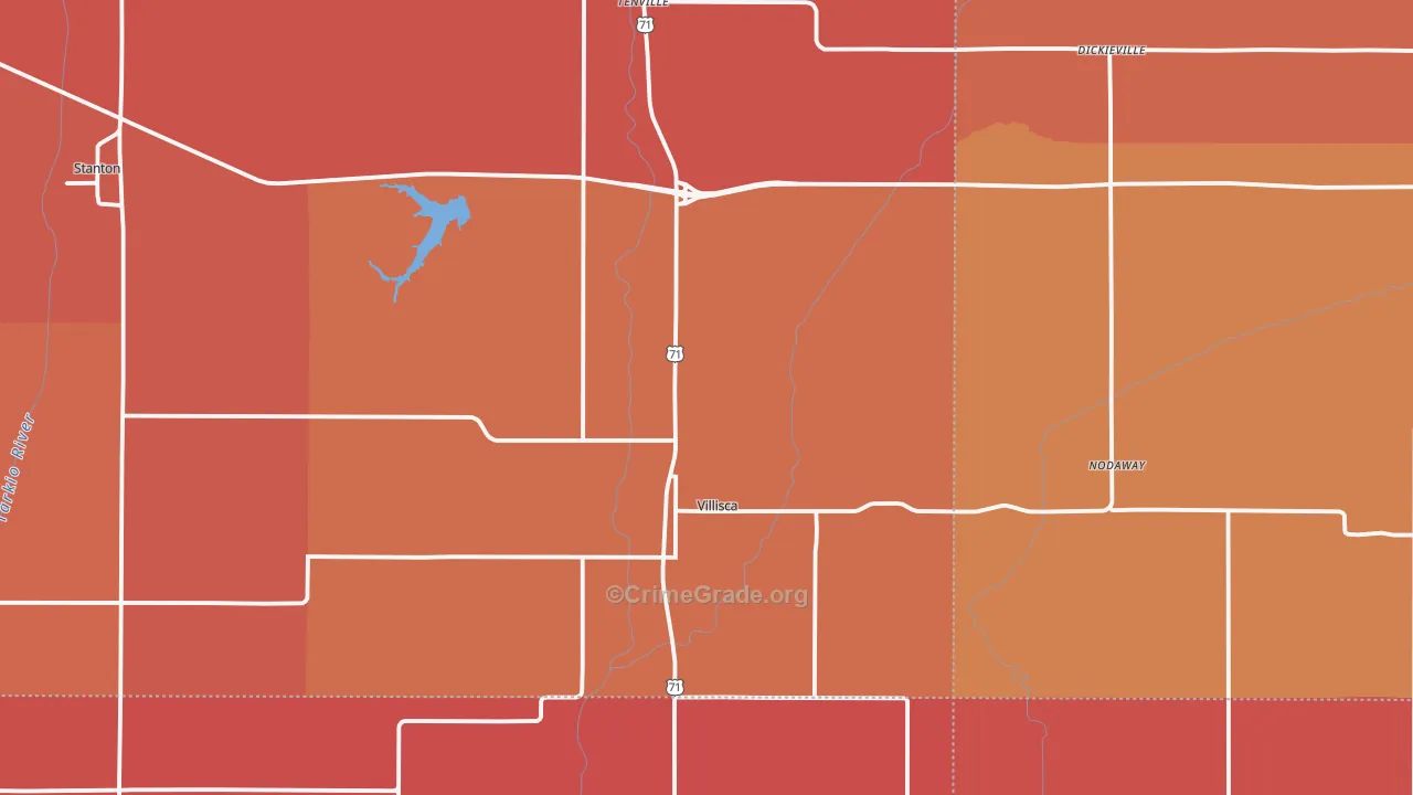 Villisca, IA Map of Murder Rates