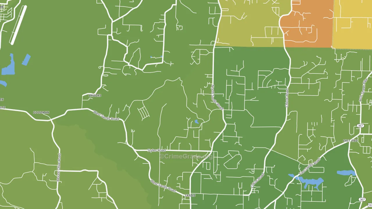 Vimy Ridge, AR Map of Murder Rates
