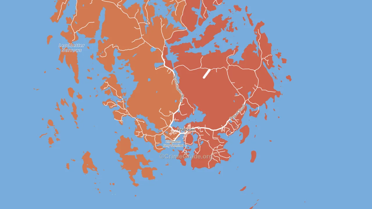 Vinalhaven, ME Map of Murder Rates