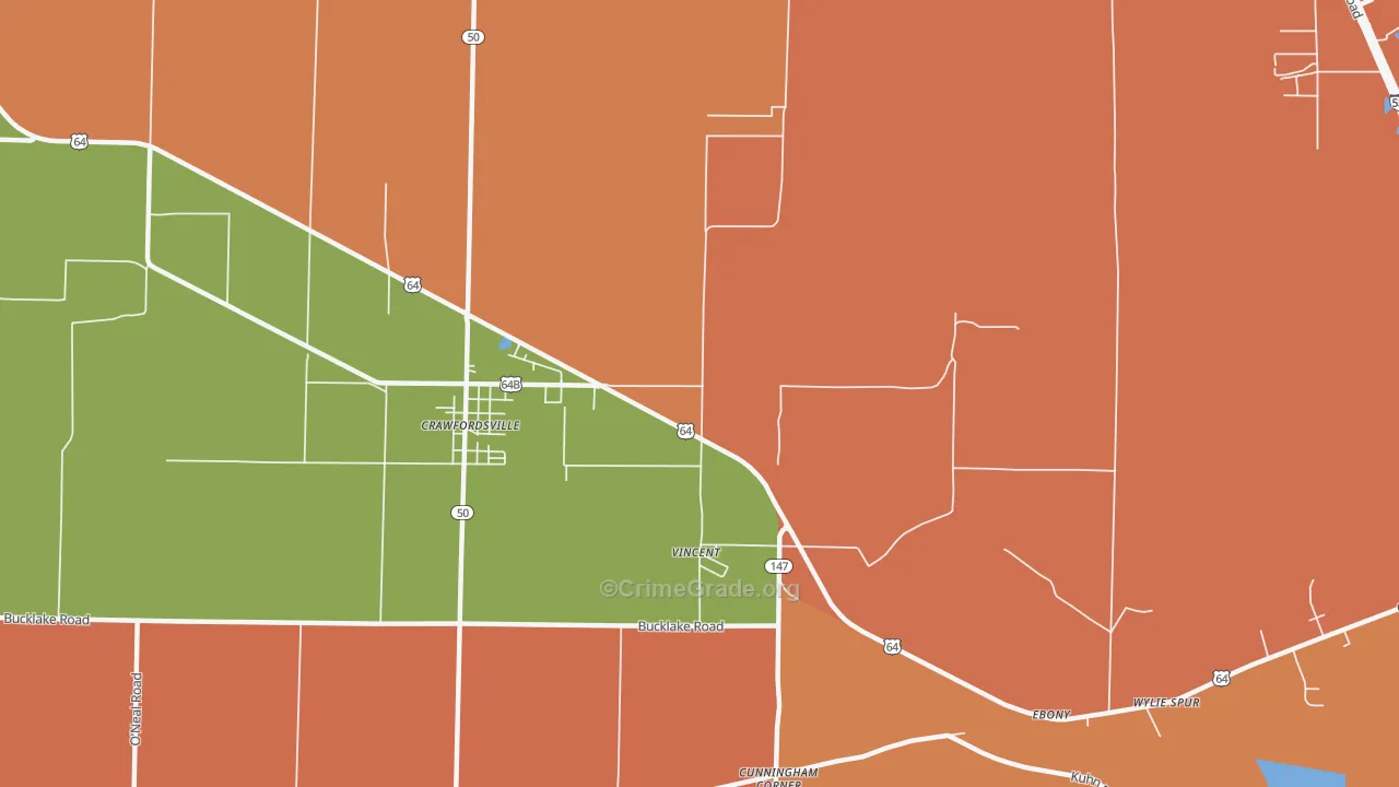 Vincent, AR Map of Murder Rates