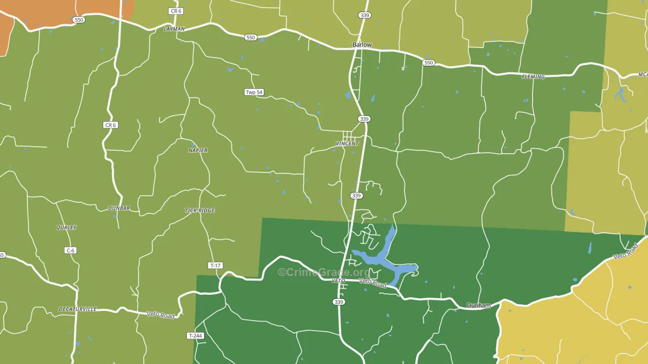 Vincent, OH Map of Murder Rates