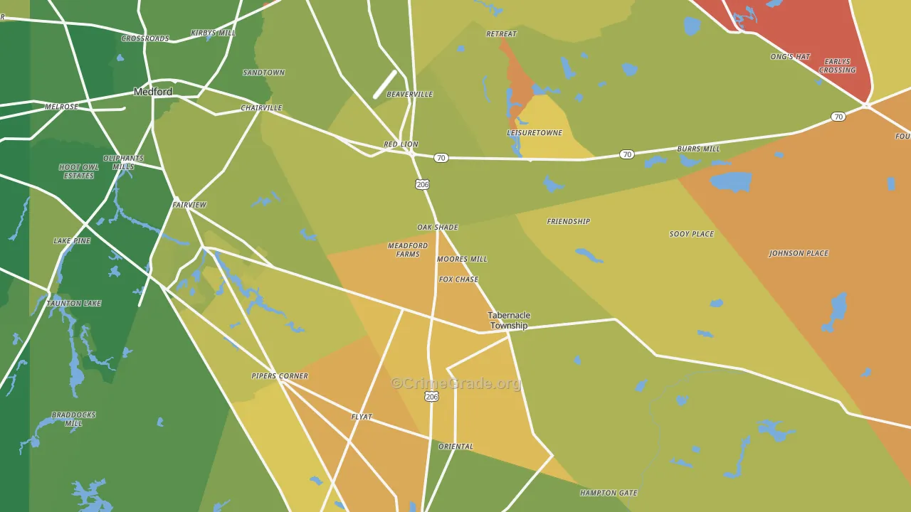 Vincentown, NJ Map of Murder Rates